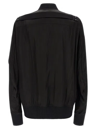 Rick Owens Black Solid Bomber Jacket In Black