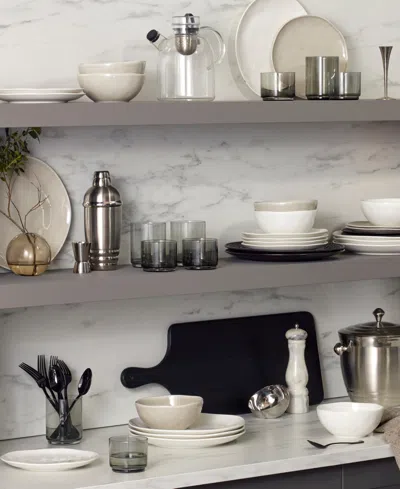 Lenox Bay Colors Solid 12 Pc. Dinnerware Set, Service For 4 In Gray