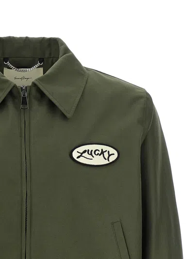 Second / Layer Lucky Station Patch-detail Zip-up Jacket In Green