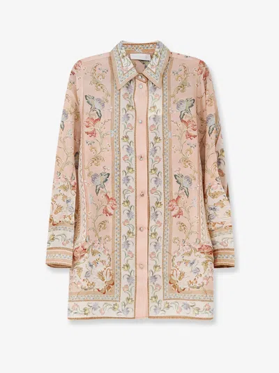 Zimmermann Womens Pink Tapestry Floral Roselight Printed Silk Shirt In Pink