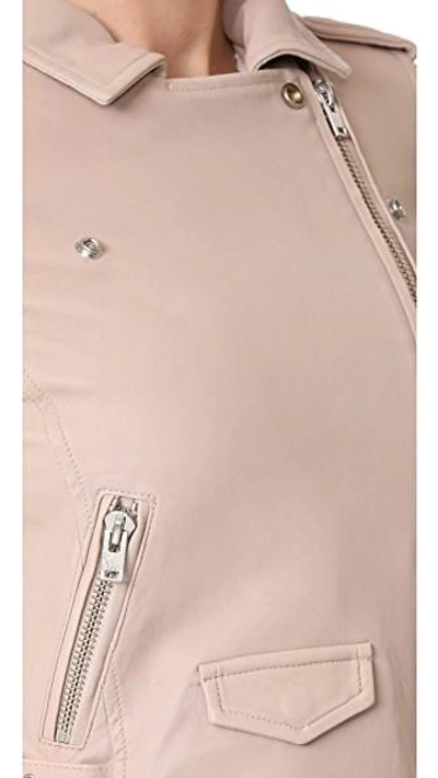 Shop Iro Ashville Leather Jacket In Pink Sand