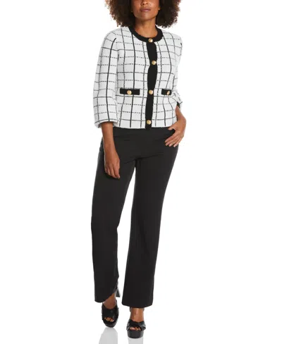 Rafaella Petite Curvy Fit Boot Cut Pants In Pattern