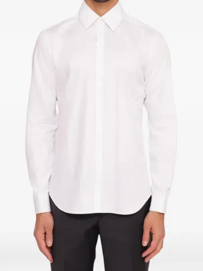 Corneliani Concealed-front Button-cuff Shirt In White