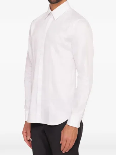 Corneliani Concealed-front Button-cuff Shirt In White