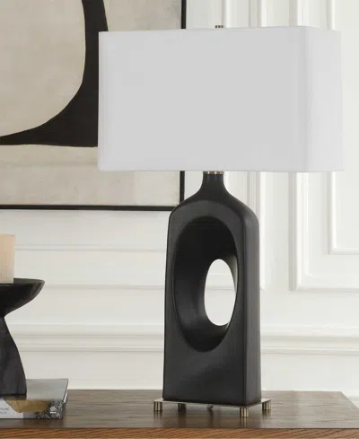 Uttermost Void 39" Ceramic Table Lamp In Black