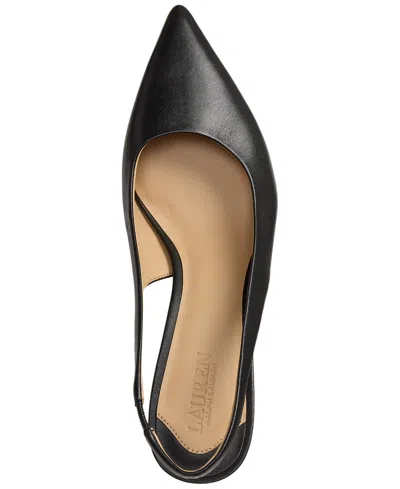 Ralph Lauren Slingback Point-toe Pumps In Black