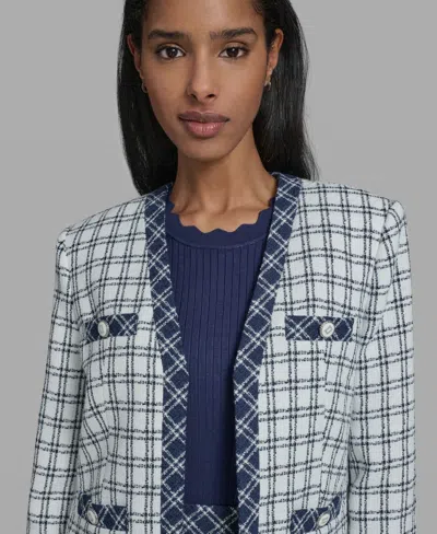 Karl Lagerfeld Women's Open-front Checkered Jacket In Multi