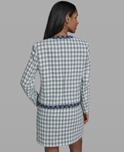 Karl Lagerfeld Women's Open-front Checkered Jacket In Multi