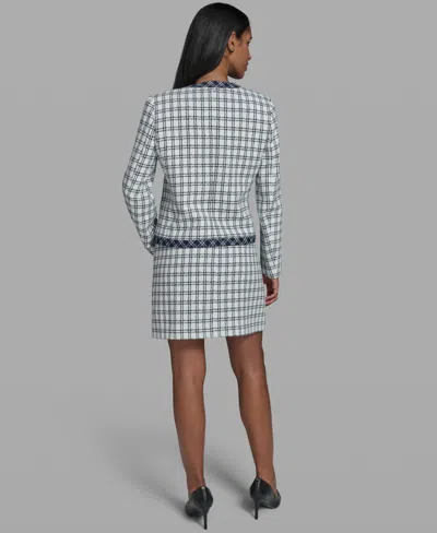 Karl Lagerfeld Women's Open-front Checkered Jacket In Multi