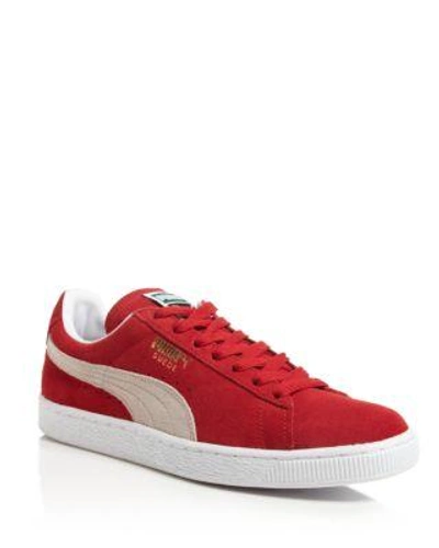 Shop Puma Men's Suede Classic + Sneakers In High Risk Red/white