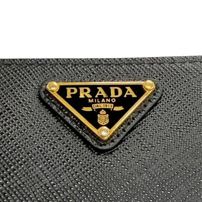 Pre-owned Prada Black Leather Long Wallet (bi-fold) ()