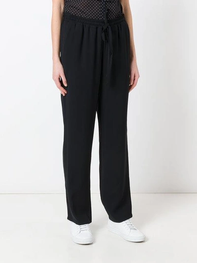 Shop Michael Michael Kors Relaxed, Self Tie Waist Trousers In Black