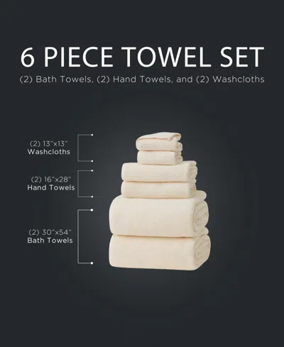 French Connection Solid Dobby 6-pc. Bath Towels Set In Whisper White