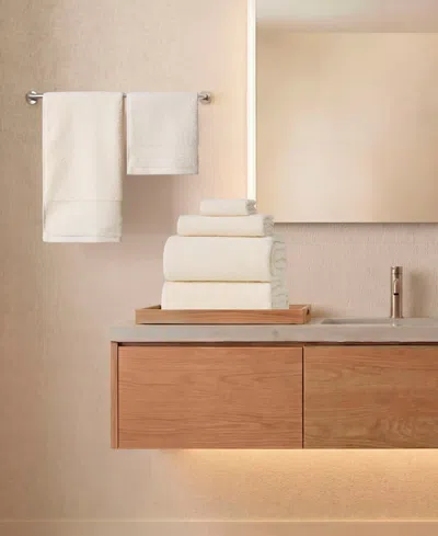 French Connection Solid Dobby 6-pc. Bath Towels Set In Whisper White