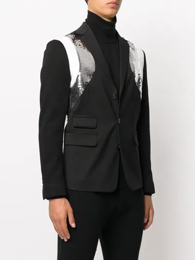 Dsquared2 Sequin Insert Evening Blazer In Black