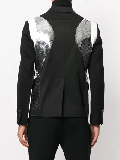 Dsquared2 Sequin Insert Evening Blazer In Black