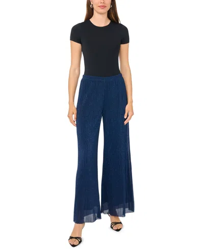 Msk Petite Pull-on Wide-leg Pants In Navy