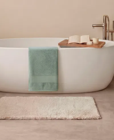 French Connection Solid Dobby 2-pc. Bath Sheet Set, 33" X 63" In Silt Green