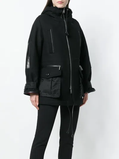 Dsquared2 Shearling Lined Hooded Coat In Black