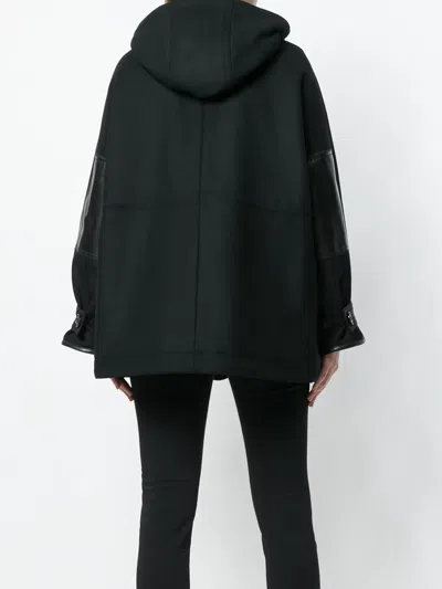 Dsquared2 Shearling Lined Hooded Coat In Black