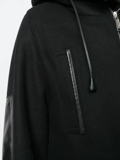 Dsquared2 Shearling Lined Hooded Coat In Black