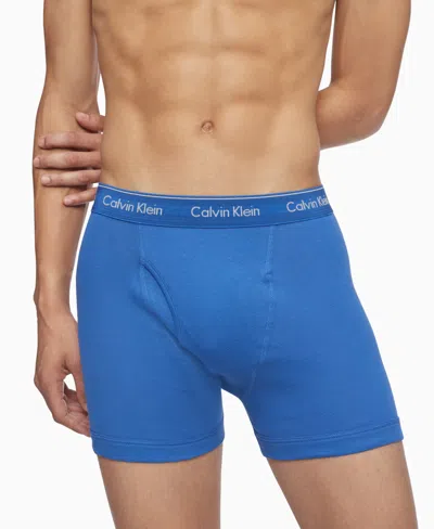 Calvin Klein Classics 3-pack Cotton Boxer Briefs In Blue