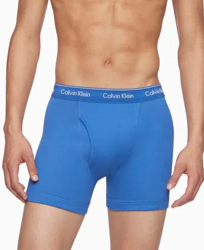 Calvin Klein Classics 3-pack Cotton Boxer Briefs In Blue