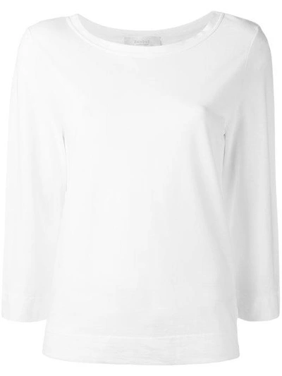 Shop Zanone Three-quarters Sleeve T-shirt In White