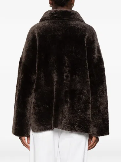 Arma Isabella Reversible Shearling Jacket In Brown