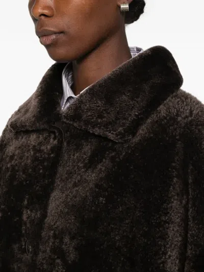 Arma Isabella Reversible Shearling Jacket In Brown