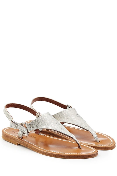 Kjacques Metallic Leather Sandals In Silver