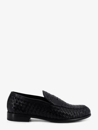 Doucal's Adler Leather Loafers With Woven Pattern In Multi