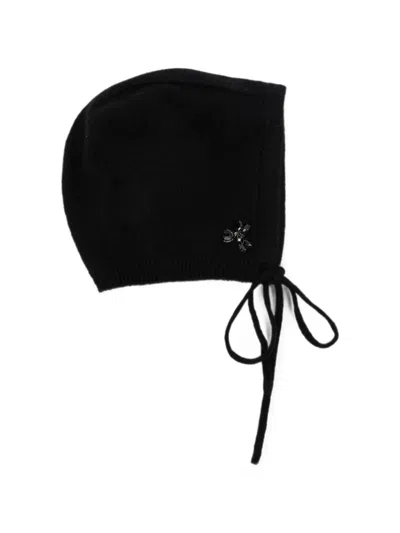 Simone Rocha Crystal-embellished Hat In Black