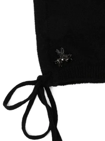 Simone Rocha Crystal-embellished Hat In Black