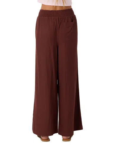 O'neill Women's Kree Drawstring Pull-on Pants In Chocolate