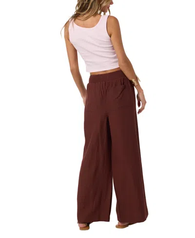 O'neill Women's Kree Drawstring Pull-on Pants In Chocolate