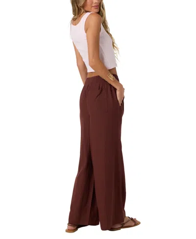 O'neill Women's Kree Drawstring Pull-on Pants In Chocolate