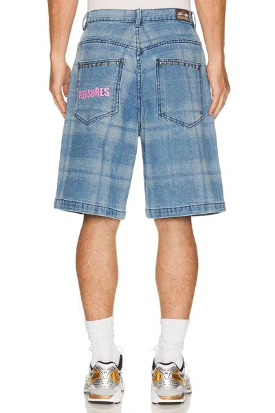 Pleasures Experiment Check-pattern Shorts In Blue
