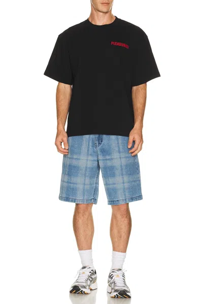 Pleasures Experiment Check-pattern Shorts In Blue