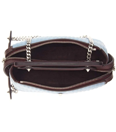 Shop Fendi Dotcom Click Leather Shoulder Bag In Ardesia+moresco+p