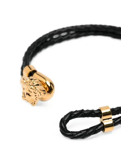 Versace Leather Bracelet In Multi