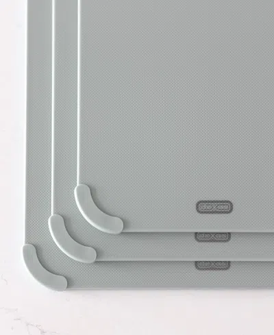 Dexas 3-piece Polypropylene Reversible Cutting Board Set In Sage