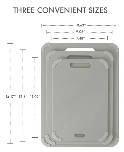 Dexas 3-piece Polypropylene Reversible Cutting Board Set In Sage