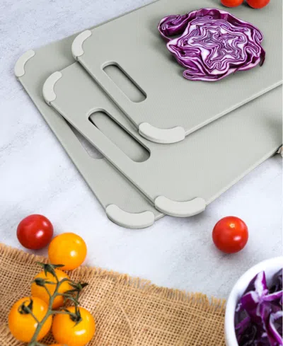 Dexas 3-piece Polypropylene Reversible Cutting Board Set In Sage