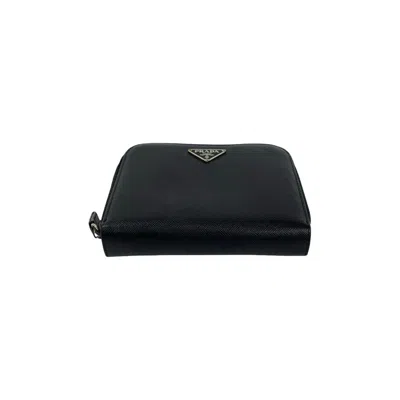 Pre-owned Prada Black Leather Wallet (bi-fold) ()