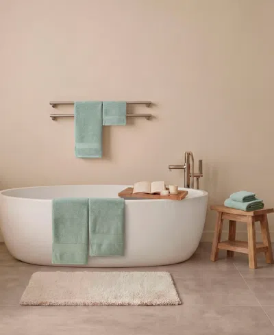 French Connection Solid Dobby 6-pc. Bath Towels Set In Silt Green