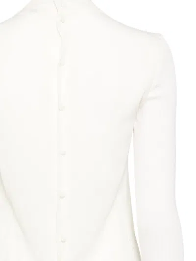 Bally Button-back Ruffled Shirt In White