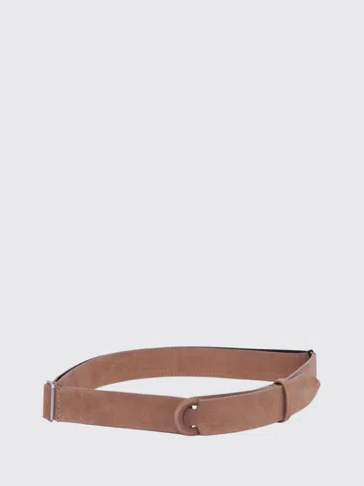 Orciani Nobuckle Suede Belt In Brown