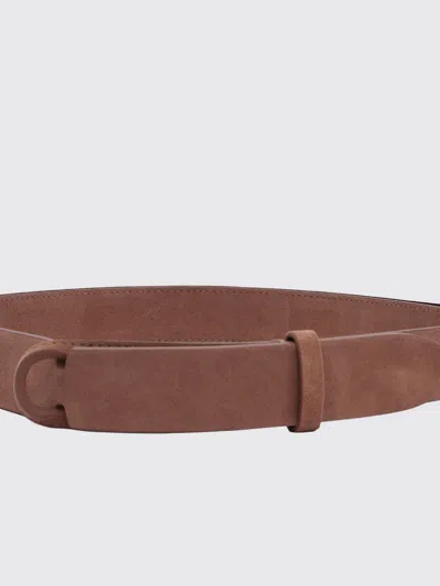 Orciani Nobuckle Suede Belt In Brown