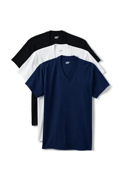 Lands' End V-neck Undershirt 3 Pack In Neutral